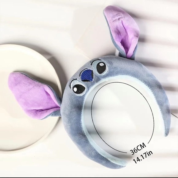 Plush headband cute blue headband party plush headband. Perfect cute style - Picture 6 of 6